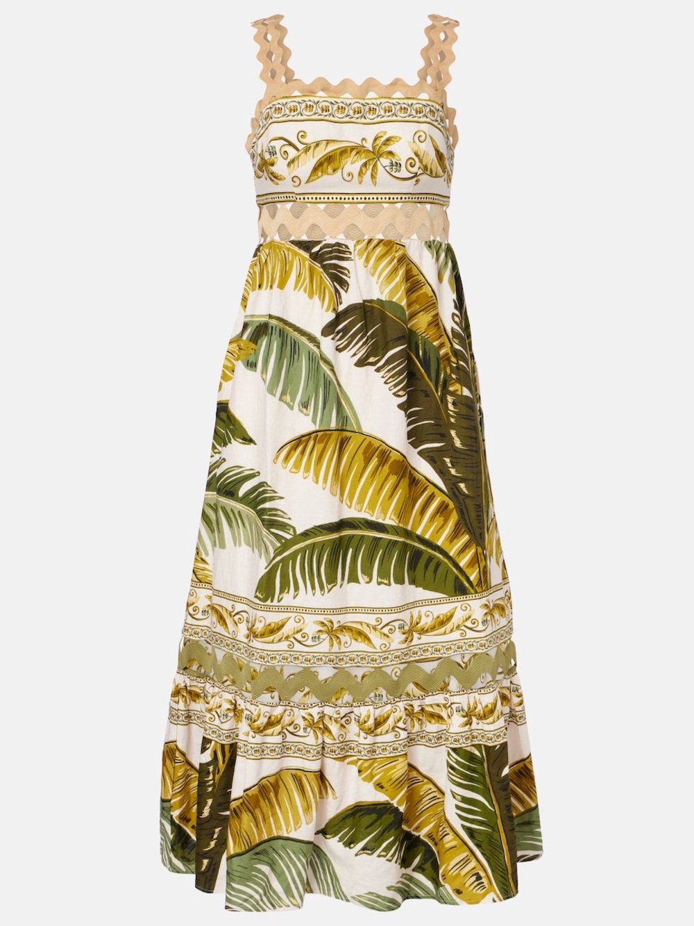 Farm Rio Anthropologie Trancoso Linen Midi Dress